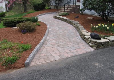 photo of a walkway built by Ideal Landscape of Holden MA