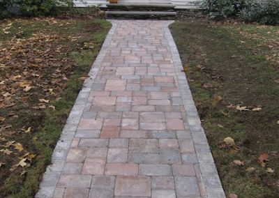 photo of a walkway built by Ideal Landscape of Holden MA