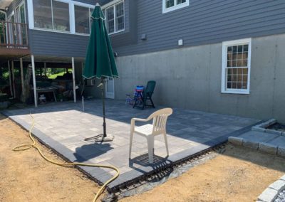 patio, walkway and fire pit in Jefferson MA