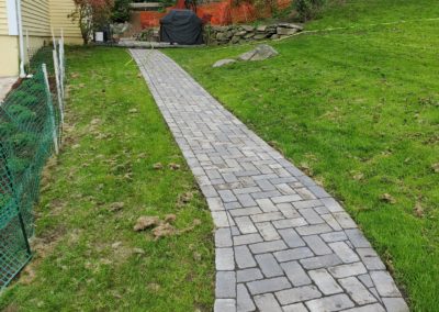 paver walkway in Westborough MA built by Ideal Landscape