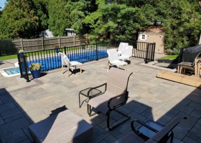 Upper level patio in Shrewbsury MA by Ideal Landscape