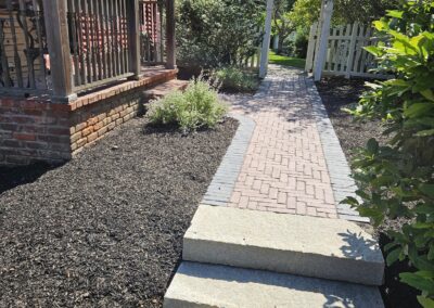 paver and bluestone walkway with granite steps in Leicester Massachusetts