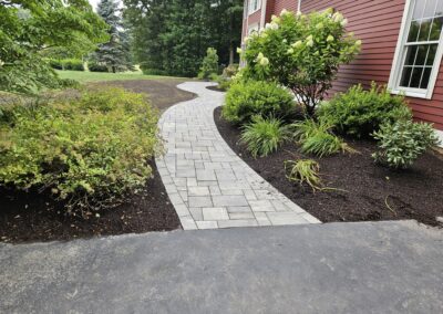 walkway and steps in Paxton Ma designed and contracted by Ideal Landscaping