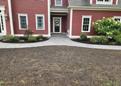 walkway and steps in Paxton Ma designed and contracted by Ideal Landscaping