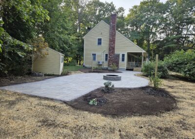 patio and fire pit in Princeton MA contracted by Ideal Landscape