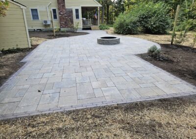 patio and fire pit in Princeton MA contracted by Ideal Landscape