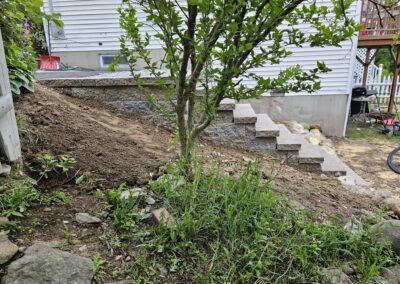Worcester Ma stairs and retaining wall- Ideal Landscape