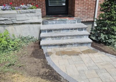 walkway and stairs in Worcester built by Ideal Landscape